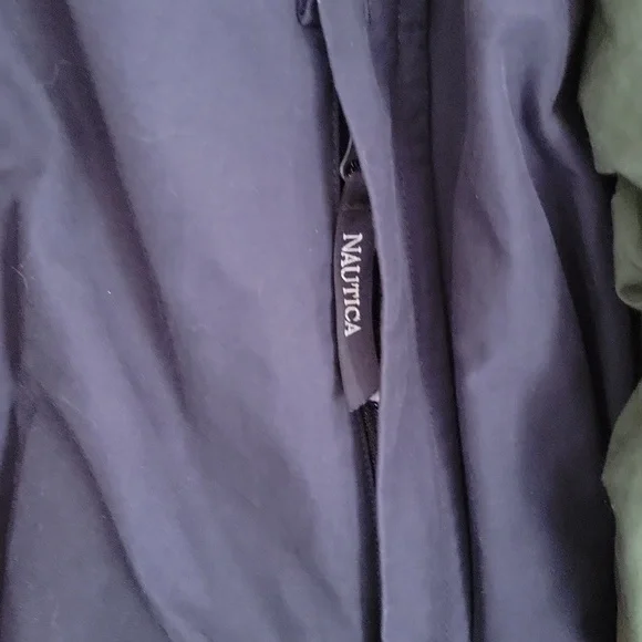 Vintage Nautica Mens Jacket XL Hooded Green Reversible Long Sleeve - Picture 3 of 7